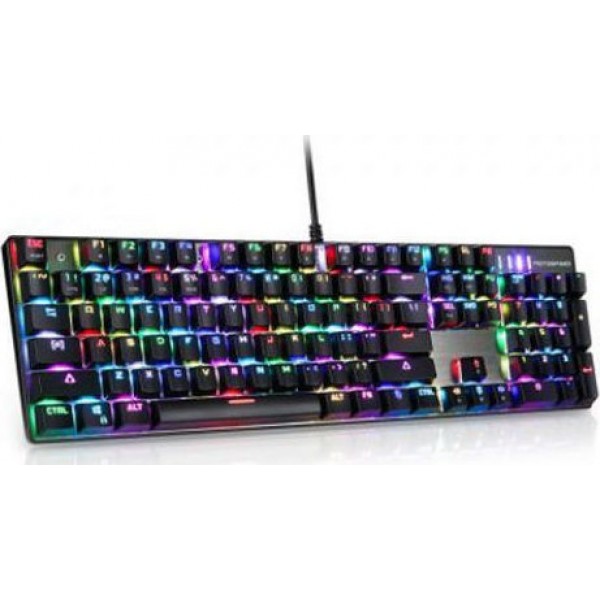 Motospeed CK104 Keyboard Ασημί (Blue switches) GR
