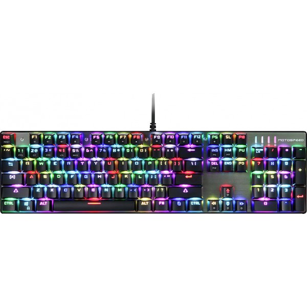 Motospeed CK104 Keyboard Ασημί (Blue switches) GR