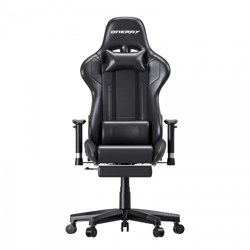 Oneray Black Chair Gaming με υποπόδιο (D0921-F)	