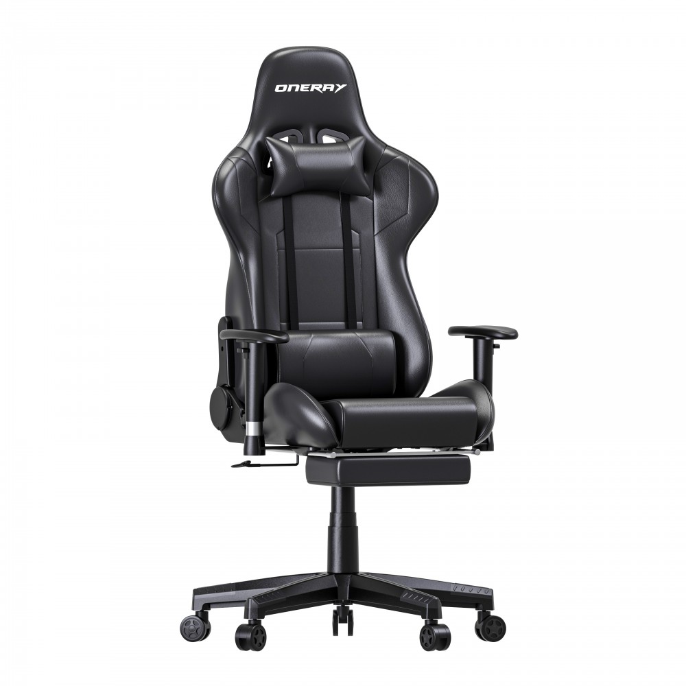 Oneray Black Chair Gaming με υποπόδιο (D0921-F)	