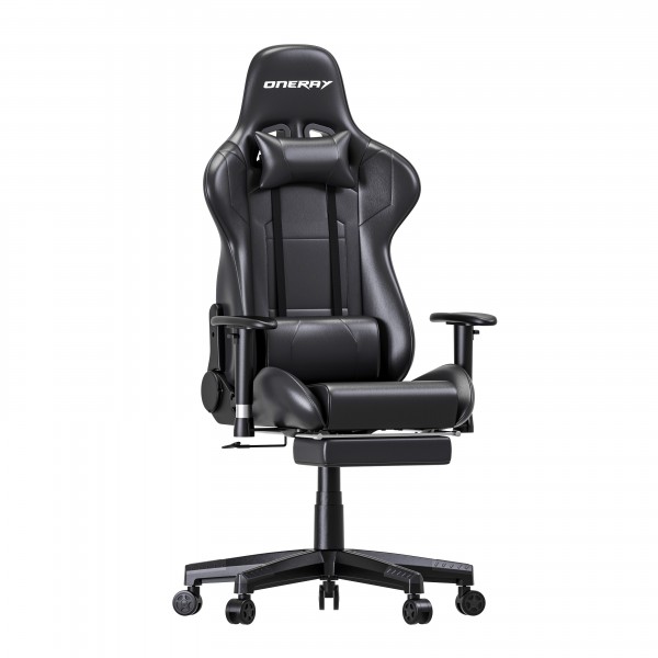 Oneray Black Chair Gaming με υποπόδιο (D0921-F)	