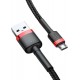 Baseus Cafule Braided USB 2.0 to micro USB Cable Μαύρο/Κόκκινο 2m (CAMKLF-C91)