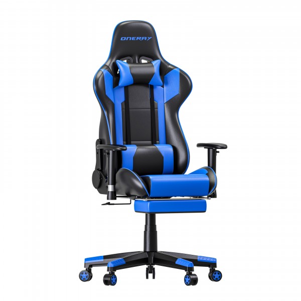 Oneray Black-Blue Chair Gaming με υποπόδιο (D0921-F)	