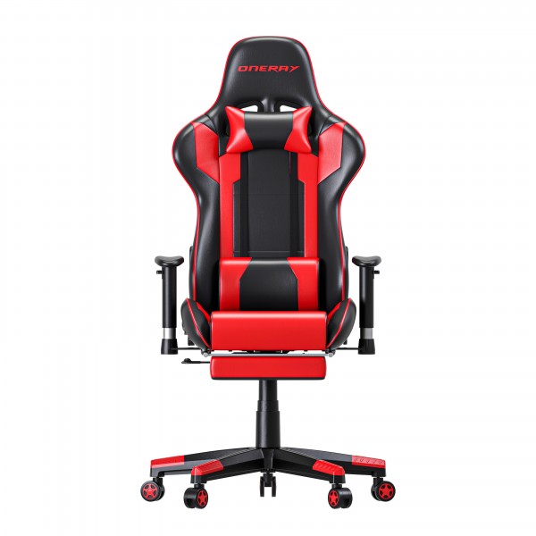 Oneray Black-Red Chair Gaming με υποπόδιο (D0921-F)