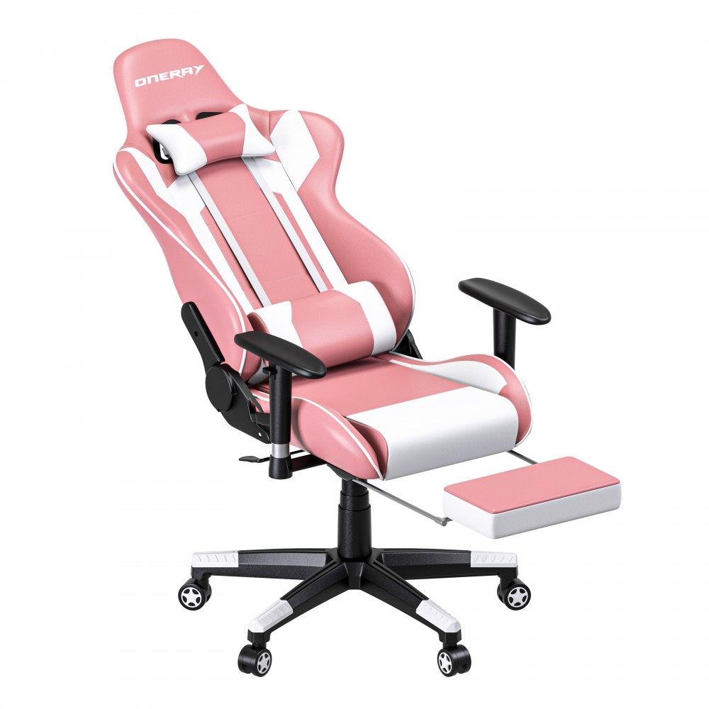 Oneray Pink Chair Gaming με υποπόδιο (D0921-F)