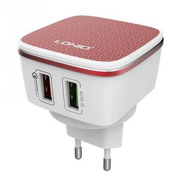 Ldnio Φορτιστής με 2 Θύρες USB-A και Καλώδιο Lightning 30W Quick Charge 3.0 Λευκός (A2405Q) Ldnio Φορτιστής με 2 Θύρες USB-A και Καλώδιο Lightning 30W Quick Charge 3.0 Λευκός (A2405Q)
