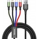 Baseus Rapid Braided Καλώδιο USB to Lightning / 2x Type-C / micro USB CA1T4-B01