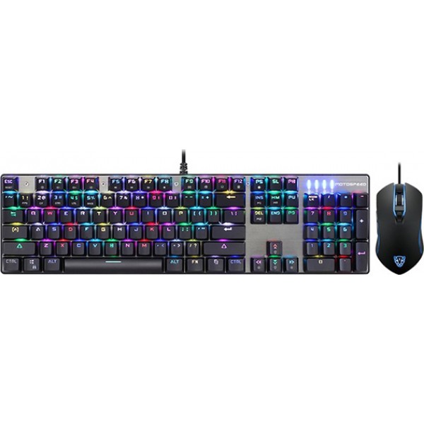 Motospeed CK888 Keyboard Blue Switches US+ Mouse Combo 