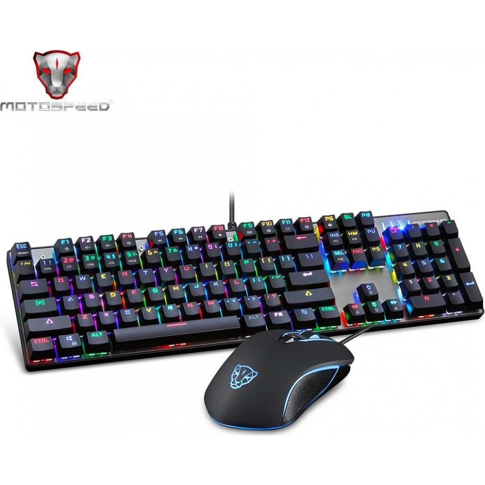 Motospeed CK888 Keyboard Blue Switches US+ Mouse Combo 