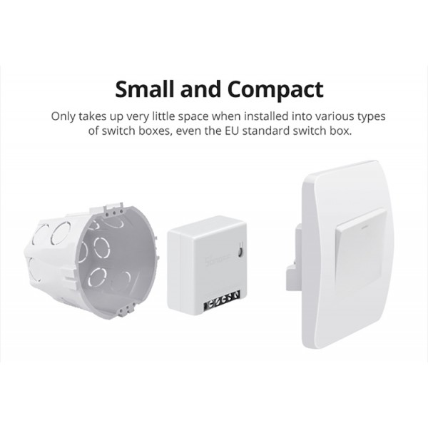 Sonoff ‘Εξυπνος Ασύρματος Διακόπτης MINIR2 Two Way Wi-Fi Wireless Smart Switch - Άσπρο (M0802010010)