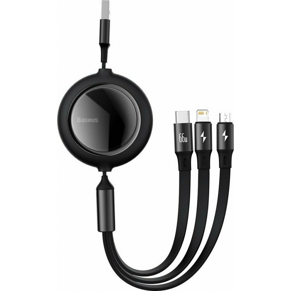 Baseus Bright Mirror 3in1 Retractable Data Cable USB to Type-C / Lightning / micro USB 66W (CAMLC-MJ01)