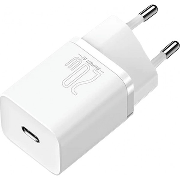 Baseus USB-C Wall Adapter Λευκό (Super Si 20W CCSUP-B02) White