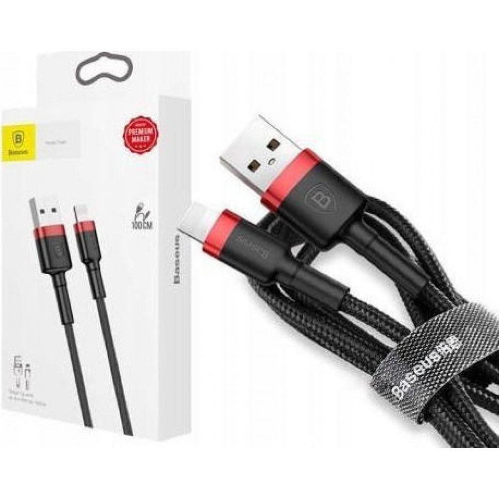 Baseus Cafule Braided USB 2.0 Cable USB-C male - USB-A male Μαύρο 2m (CATKLF-C91)
