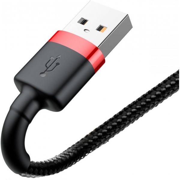 Baseus Cafule Braided USB to Lightning Cable Black/Red 1m (CALKLF-B19)