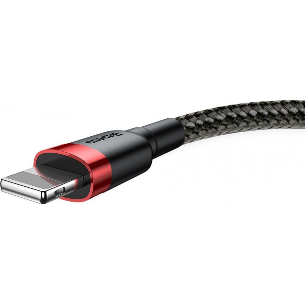 Baseus Cafule Braided USB to Lightning Cable Black/Red 2m (CALKLF-C19) (BASCALKLF-C19)