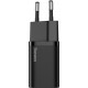 Baseus Φορτιστής με Θύρα USB-C και Καλώδιο Lightning 20W Power Delivery Μαύρος (Super Si) TZCCSUP-B01