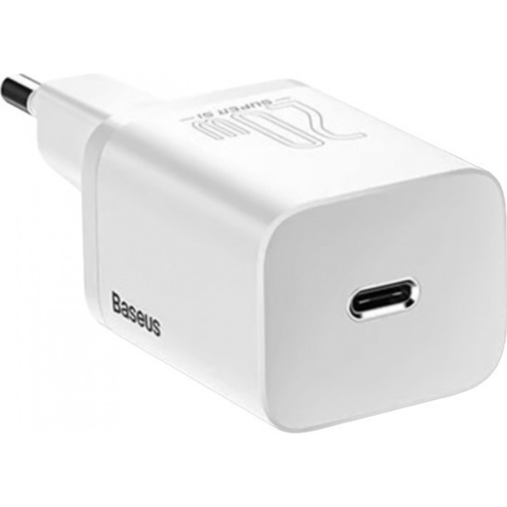 Baseus Φορτιστής Χωρίς Καλώδιο με Θύρα USB-C 20W Power Delivery Λευκός (Super Si).