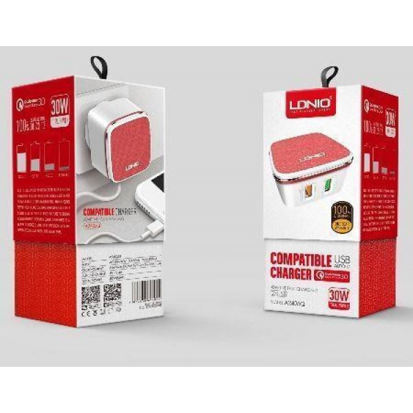 Ldnio Φορτιστής με 2 Θύρες USB-A και Καλώδιο micro USB Quick Charge 3.0 Πορτοκαλί (A2405Q) Ldnio Φορτιστής με 2 Θύρες USB-A και Καλώδιο micro USB Quick Charge 3.0 Πορτοκαλί (A2405Q)