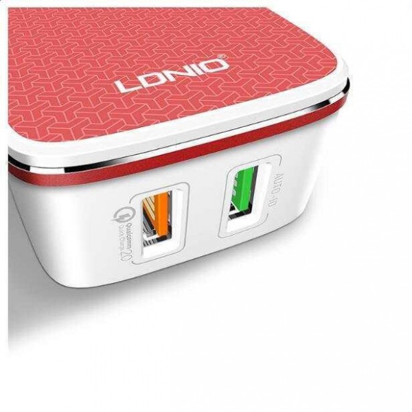 Ldnio Φορτιστής με 2 Θύρες USB-A και Καλώδιο micro USB Quick Charge 3.0 Πορτοκαλί (A2405Q)