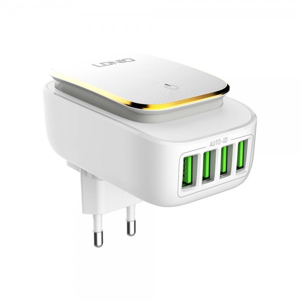 Ldnio Φορτιστής με 4 Θύρες USB-A και Καλώδιο Lightning Λευκός (A4405) Ldnio Φορτιστής με 4 Θύρες USB-A και Καλώδιο Lightning Λευκός (A4405)